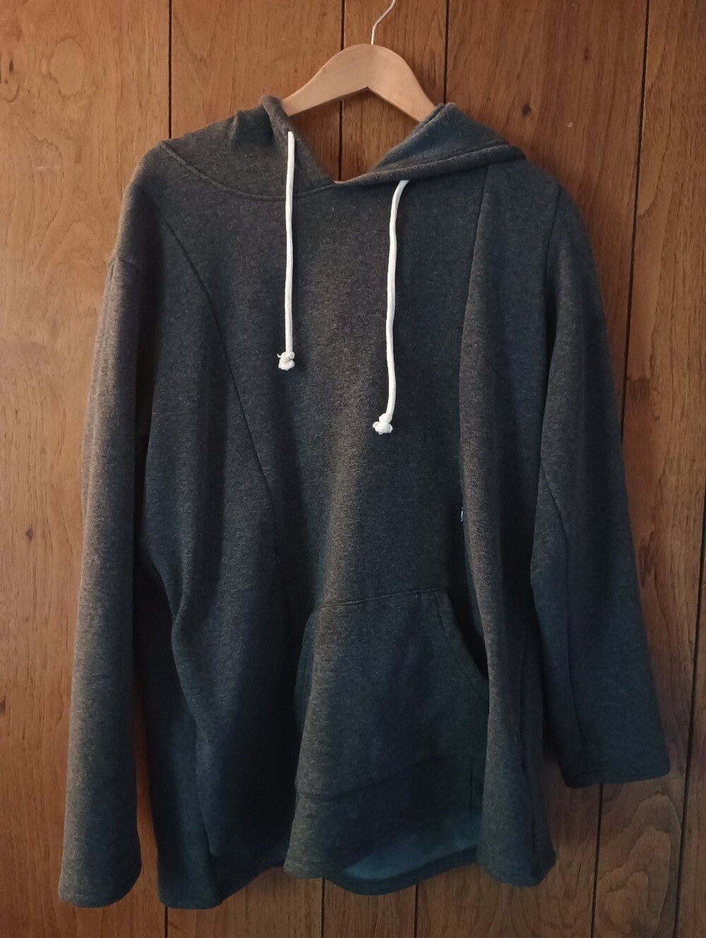 Bearsland Nursing Charcoal Gray Hooded Pullover Shirt with Drawstring XL